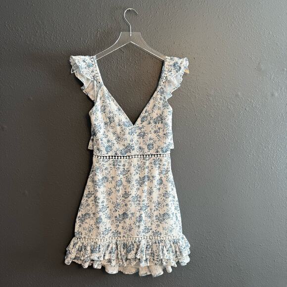 MINKPINK Sky Rose Dress Tie Back Mini Dress Size M - Picture 3 of 10